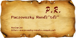 Paczovszky Renátó névjegykártya