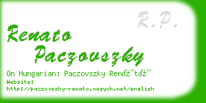 renato paczovszky business card